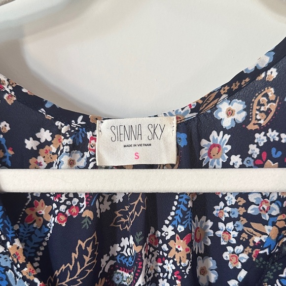 SIENNA SKY | Boho Multicolor Paisley Floral Women's Short Sleeve Blouse - Picture 3 of 14